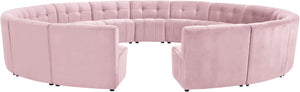 Limitless Velvet / Engineered Wood / Foam Contemporary Pink Velvet 15pc. Modular Sectional - 173" W x 173" D x 31" H