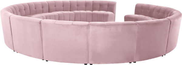 Limitless Velvet / Engineered Wood / Foam Contemporary Pink Velvet 15pc. Modular Sectional - 173" W x 173" D x 31" H