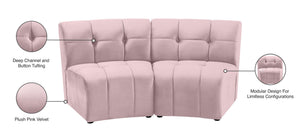 Limitless Velvet / Engineered Wood / Foam Contemporary Pink Velvet 2pc. Modular Sectional - 66" W x 34" D x 31" H