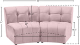 Limitless Velvet / Engineered Wood / Foam Contemporary Pink Velvet 2pc. Modular Sectional - 66" W x 34" D x 31" H