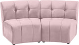 Limitless Velvet / Engineered Wood / Foam Contemporary Pink Velvet 2pc. Modular Sectional - 66" W x 34" D x 31" H