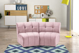 Limitless Velvet / Engineered Wood / Foam Contemporary Pink Velvet 2pc. Modular Sectional - 66" W x 34" D x 31" H