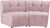 Limitless Velvet / Engineered Wood / Foam Contemporary Pink Velvet 2pc. Modular Sectional - 66" W x 34" D x 31" H