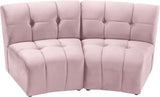 Limitless Velvet / Engineered Wood / Foam Contemporary Pink Velvet 2pc. Modular Sectional - 66" W x 34" D x 31" H