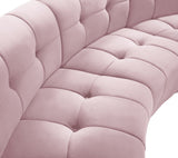 Limitless Velvet / Engineered Wood / Foam Contemporary Pink Velvet 2pc. Modular Sectional - 66" W x 34" D x 31" H