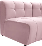 Limitless Velvet / Engineered Wood / Foam Contemporary Pink Velvet 3pc. Modular Sectional - 96" W x 40" D x 31" H