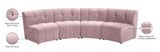 Limitless Velvet / Engineered Wood / Foam Contemporary Pink Velvet 4pc. Modular Sectional - 123" W x 45" D x 31" H