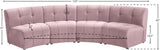 Limitless Velvet / Engineered Wood / Foam Contemporary Pink Velvet 4pc. Modular Sectional - 123" W x 45" D x 31" H