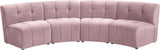 Limitless Velvet / Engineered Wood / Foam Contemporary Pink Velvet 4pc. Modular Sectional - 123" W x 45" D x 31" H