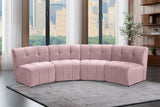 Limitless Velvet / Engineered Wood / Foam Contemporary Pink Velvet 4pc. Modular Sectional - 123" W x 45" D x 31" H