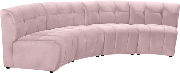 Limitless Velvet / Engineered Wood / Foam Contemporary Pink Velvet 4pc. Modular Sectional - 123" W x 45" D x 31" H