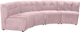 Limitless Velvet / Engineered Wood / Foam Contemporary Pink Velvet 4pc. Modular Sectional - 123" W x 45" D x 31" H