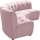 Limitless Velvet / Engineered Wood / Foam Contemporary Pink Velvet 4pc. Modular Sectional - 123" W x 45" D x 31" H