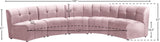 Limitless Velvet / Engineered Wood / Foam Contemporary Pink Velvet 5pc. Modular Sectional - 145" W x 55" D x 31" H