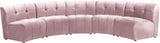 Limitless Velvet / Engineered Wood / Foam Contemporary Pink Velvet 5pc. Modular Sectional - 145" W x 55" D x 31" H