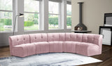 Limitless Velvet / Engineered Wood / Foam Contemporary Pink Velvet 5pc. Modular Sectional - 145" W x 55" D x 31" H