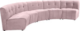 Limitless Velvet / Engineered Wood / Foam Contemporary Pink Velvet 5pc. Modular Sectional - 145" W x 55" D x 31" H