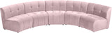 Limitless Velvet / Engineered Wood / Foam Contemporary Pink Velvet 5pc. Modular Sectional - 145" W x 55" D x 31" H