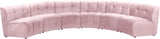 Limitless Velvet / Engineered Wood / Foam Contemporary Pink Velvet 6pc. Modular Sectional - 161" W x 63" D x 31" H