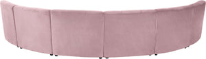 Limitless Velvet / Engineered Wood / Foam Contemporary Pink Velvet 6pc. Modular Sectional - 161" W x 63" D x 31" H