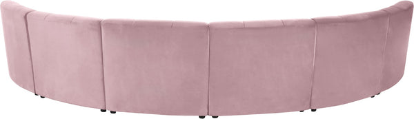 Limitless Velvet / Engineered Wood / Foam Contemporary Pink Velvet 6pc. Modular Sectional - 161" W x 63" D x 31" H