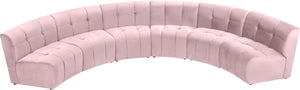 Limitless Velvet / Engineered Wood / Foam Contemporary Pink Velvet 6pc. Modular Sectional - 161" W x 63" D x 31" H