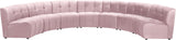 Limitless Velvet / Engineered Wood / Foam Contemporary Pink Velvet 7pc. Modular Sectional - 170" W x 76" D x 31" H