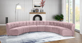 Limitless Velvet / Engineered Wood / Foam Contemporary Pink Velvet 7pc. Modular Sectional - 170" W x 76" D x 31" H