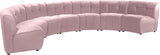 Limitless Velvet / Engineered Wood / Foam Contemporary Pink Velvet 7pc. Modular Sectional - 170" W x 76" D x 31" H