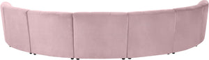 Limitless Velvet / Engineered Wood / Foam Contemporary Pink Velvet 7pc. Modular Sectional - 170" W x 76" D x 31" H