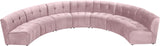 Limitless Velvet / Engineered Wood / Foam Contemporary Pink Velvet 7pc. Modular Sectional - 170" W x 76" D x 31" H