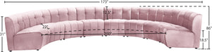 Limitless Velvet / Engineered Wood / Foam Contemporary Pink Velvet 8pc. Modular Sectional - 173" W x 86" D x 31" H