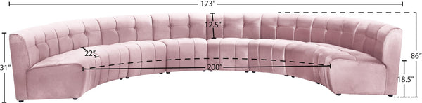 Limitless Velvet / Engineered Wood / Foam Contemporary Pink Velvet 8pc. Modular Sectional - 173" W x 86" D x 31" H