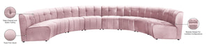 Limitless Velvet / Engineered Wood / Foam Contemporary Pink Velvet 8pc. Modular Sectional - 173" W x 86" D x 31" H