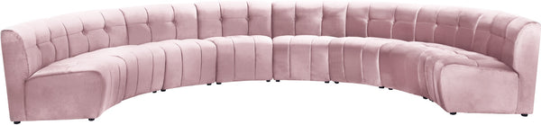 Limitless Velvet / Engineered Wood / Foam Contemporary Pink Velvet 8pc. Modular Sectional - 173" W x 86" D x 31" H