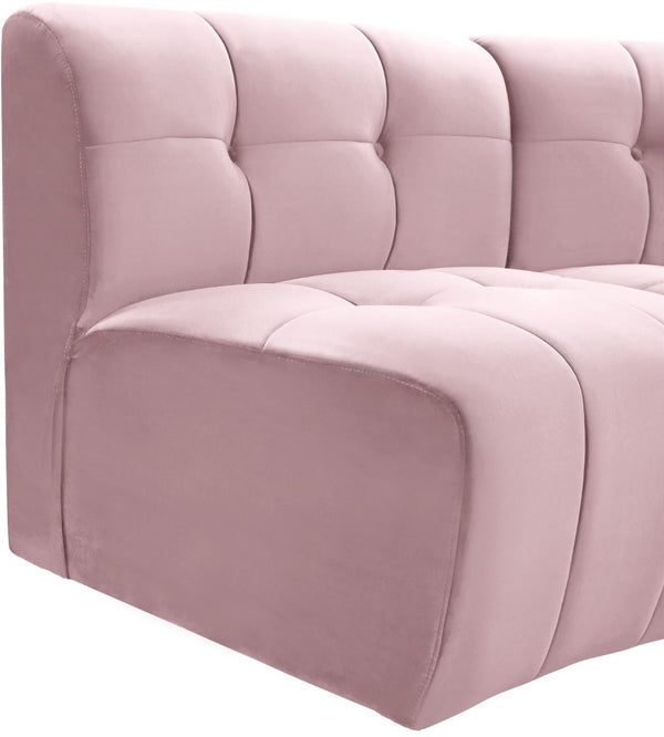 Limitless Velvet / Engineered Wood / Foam Contemporary Pink Velvet 8pc. Modular Sectional - 173" W x 86" D x 31" H