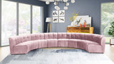 Limitless Velvet / Engineered Wood / Foam Contemporary Pink Velvet 8pc. Modular Sectional - 173" W x 86" D x 31" H