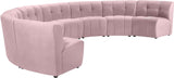 Limitless Velvet / Engineered Wood / Foam Contemporary Pink Velvet 8pc. Modular Sectional - 173" W x 86" D x 31" H