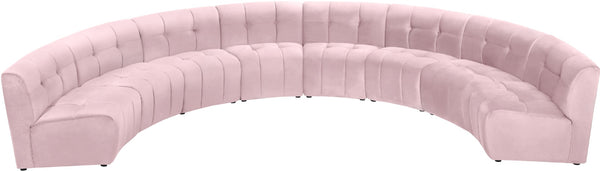 Limitless Velvet / Engineered Wood / Foam Contemporary Pink Velvet 8pc. Modular Sectional - 173" W x 86" D x 31" H