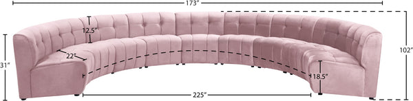 Limitless Velvet / Engineered Wood / Foam Contemporary Pink Velvet 9pc. Modular Sectional - 173" W x 102" D x 31" H