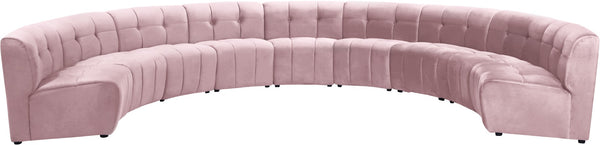 Limitless Velvet / Engineered Wood / Foam Contemporary Pink Velvet 9pc. Modular Sectional - 173" W x 102" D x 31" H