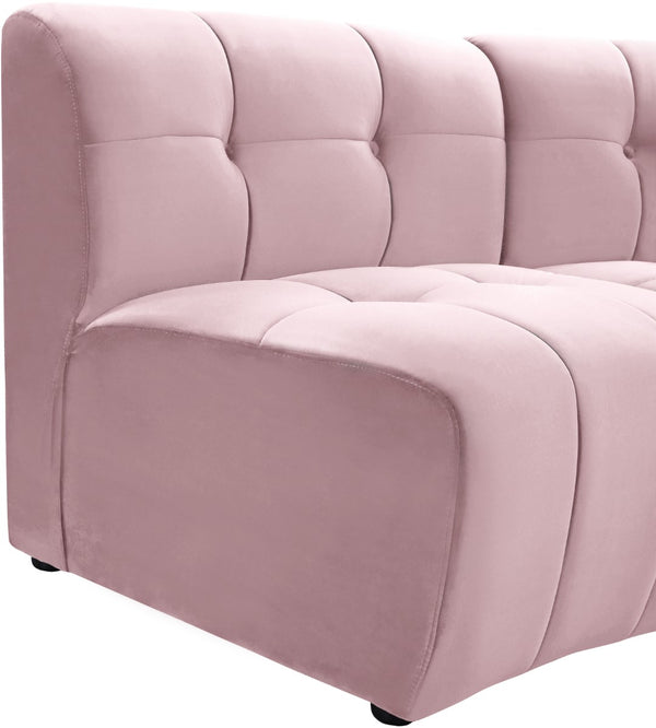 Limitless Velvet / Engineered Wood / Foam Contemporary Pink Velvet 9pc. Modular Sectional - 173" W x 102" D x 31" H