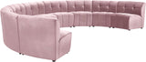 Limitless Velvet / Engineered Wood / Foam Contemporary Pink Velvet 9pc. Modular Sectional - 173" W x 102" D x 31" H