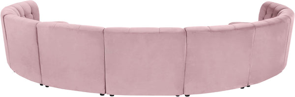 Limitless Velvet / Engineered Wood / Foam Contemporary Pink Velvet 9pc. Modular Sectional - 173" W x 102" D x 31" H