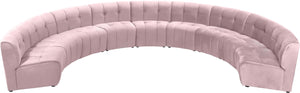 Limitless Velvet / Engineered Wood / Foam Contemporary Pink Velvet 9pc. Modular Sectional - 173" W x 102" D x 31" H