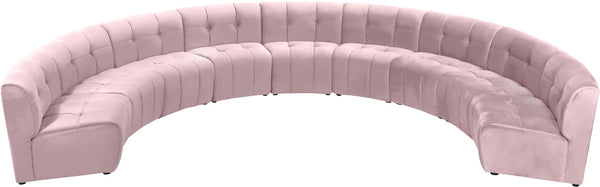 Limitless Velvet / Engineered Wood / Foam Contemporary Pink Velvet 9pc. Modular Sectional - 173" W x 102" D x 31" H