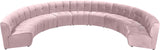 Limitless Velvet / Engineered Wood / Foam Contemporary Pink Velvet 9pc. Modular Sectional - 173" W x 102" D x 31" H