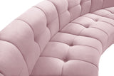 Limitless Velvet / Engineered Wood / Foam Contemporary Pink Velvet 9pc. Modular Sectional - 173" W x 102" D x 31" H