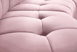 Limitless Velvet / Engineered Wood / Foam Contemporary Pink Velvet 9pc. Modular Sectional - 173" W x 102" D x 31" H