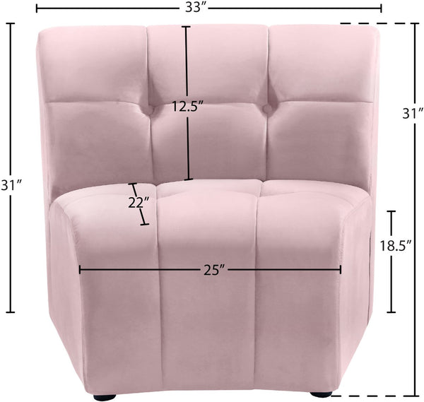 Limitless Velvet / Engineered Wood / Foam Contemporary Pink Velvet Modular Chair - 33" W x 31" D x 31" H